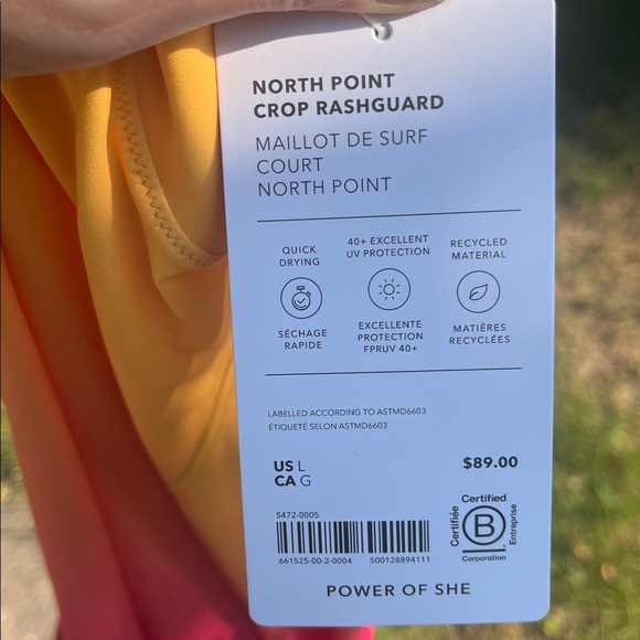 Athleta M North Point Crop Rashguard Monroe Ombre Warm Medium - Picture 8 of 9